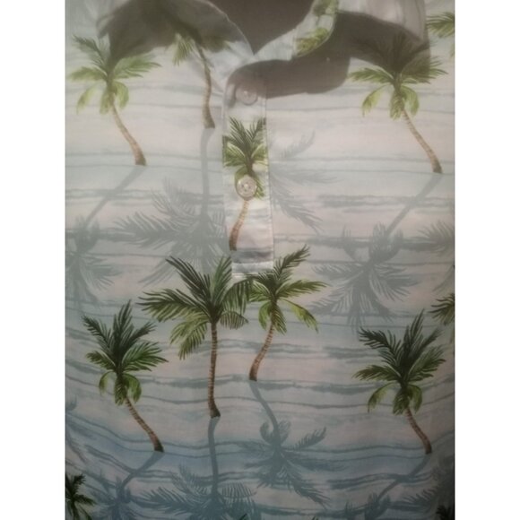 Yatta Golf Polo Shirt Mens Size XL Blue Green Floral Hawaiian Short Sleeve - Picture 5 of 12